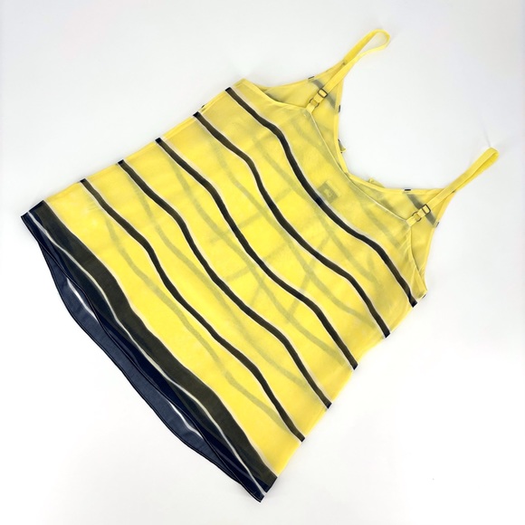 Cabi Knot Cami # 5207, Yellow and Navy Striped Tie Front Cami-Style Top, Medium - Picture 12 of 16